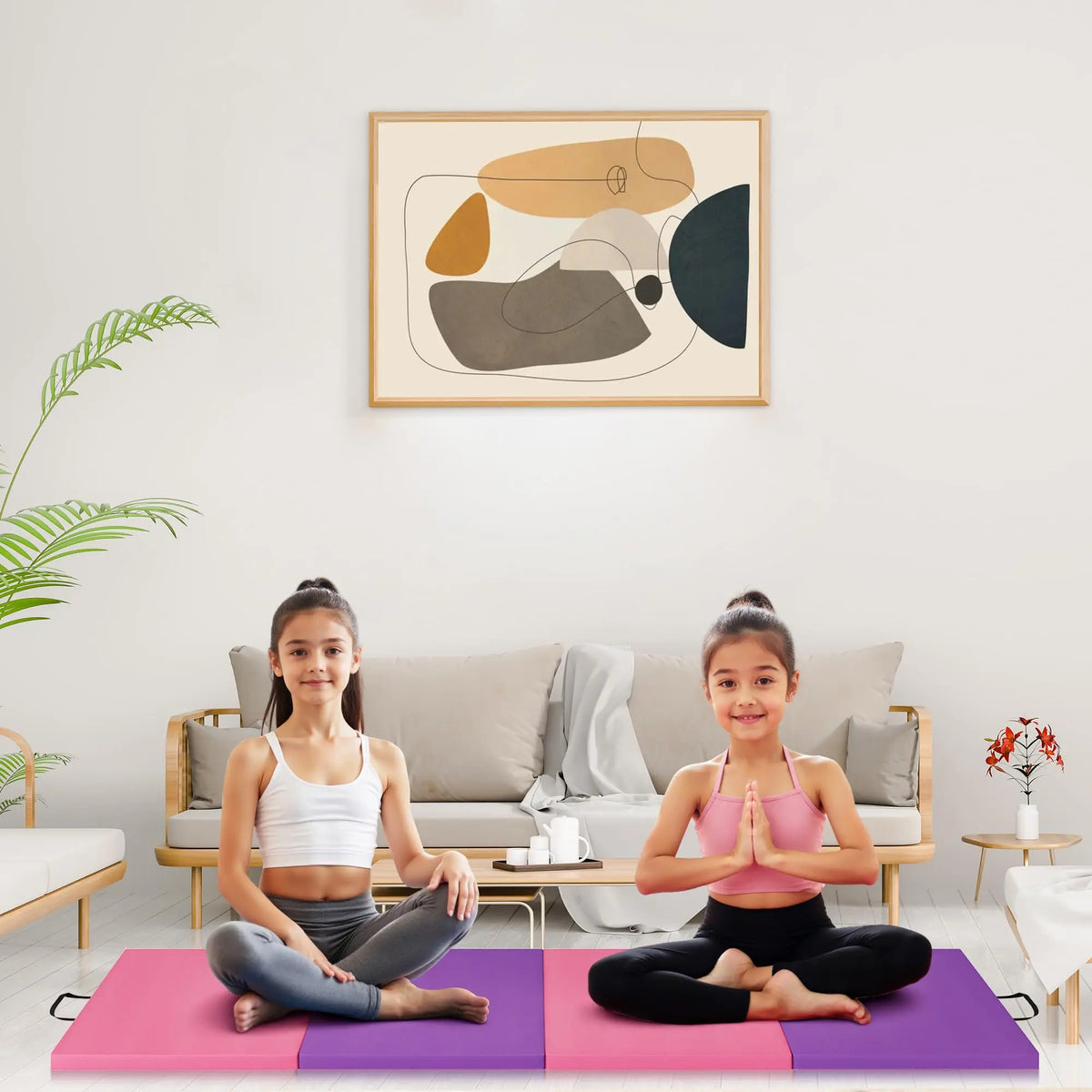 Gymnastics Mat,4-/5-fold Exercise Mats, Gymnastics Tumbling Mats, Thick Portable Home Gym Floor Pad for Yoga, Pilates, Aerobics
