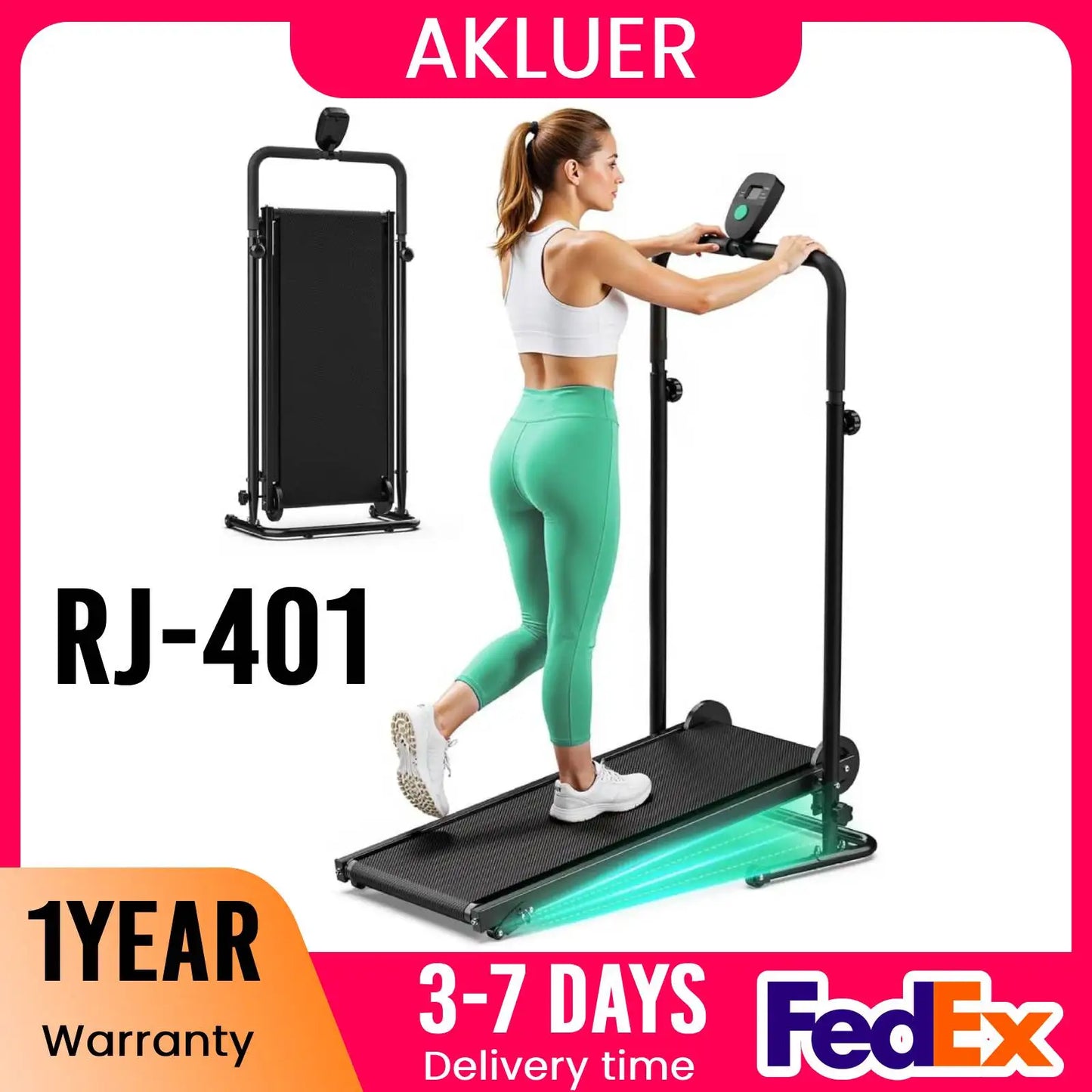 AKLUER Non-Electric Treadmill With Dual Flywheel And LCD Monitor - Alice's Wellness Hub