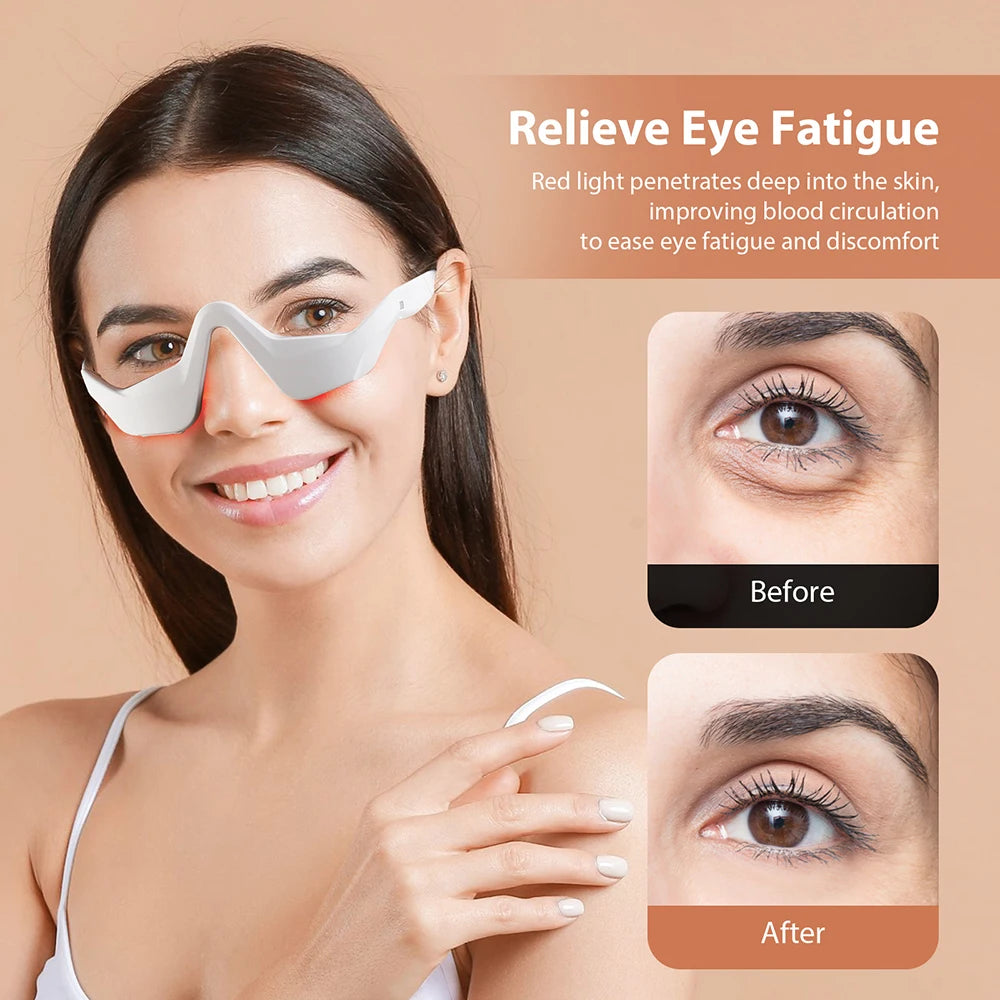 Red Light Eye Massager EMS Eye Care Device Eye Bags Dark Circles Fine Lines Relief Wireless Eye Beauty Machine for Home Travel