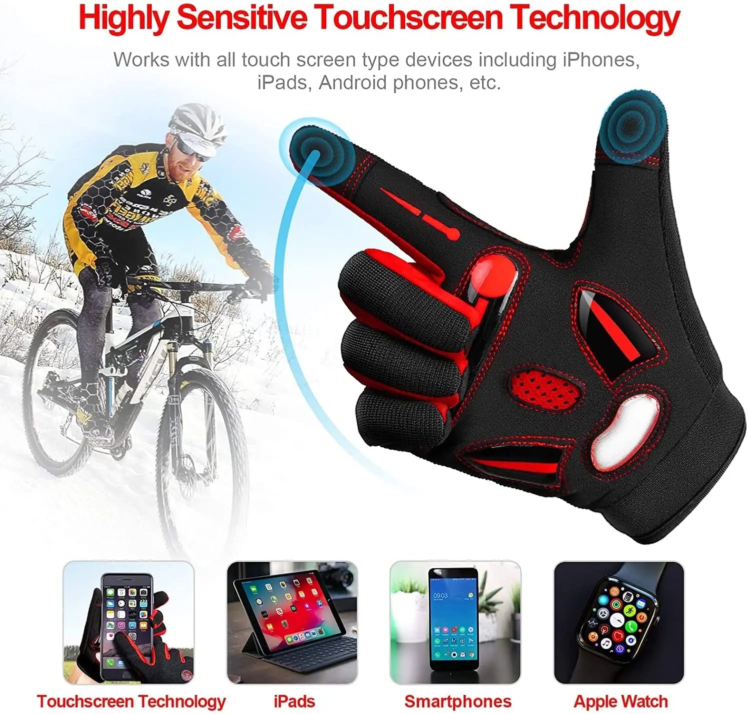 MOREOK Motocross Racing Gloves Breathable MTB Touch Screen Cycling - Alice's Wellness Hub