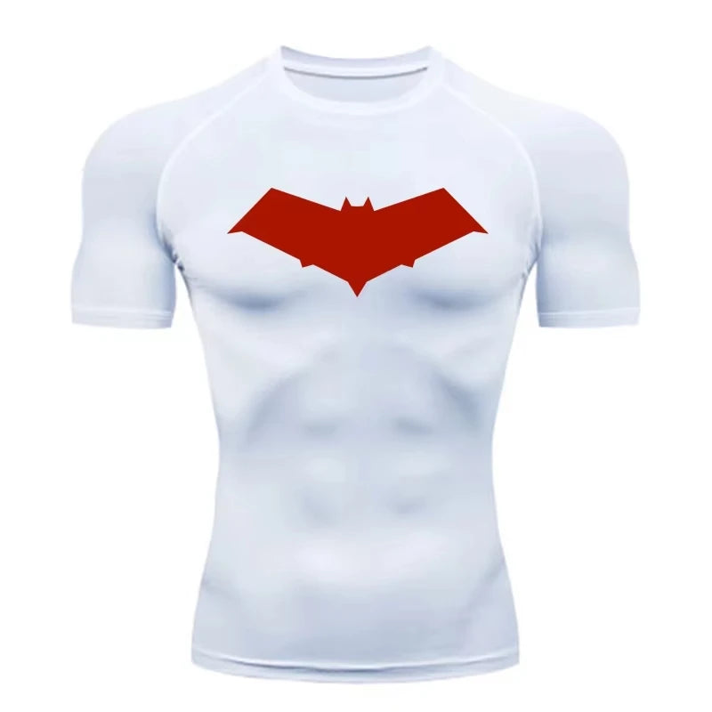 Bat Print Quick Dry Compression Rash Guard Unisex Top
