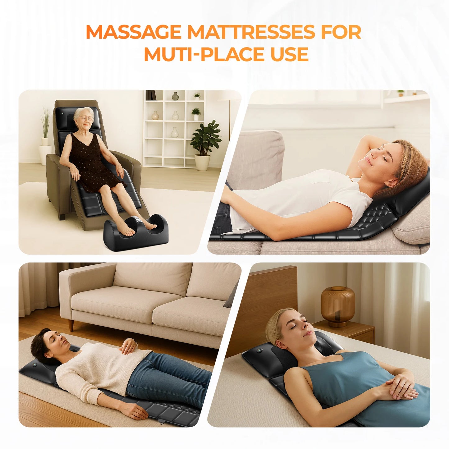 HOMEMASSA Shiatsu Full Body Massage Mat With Heat 10 Motors - Alice's Wellness Hub