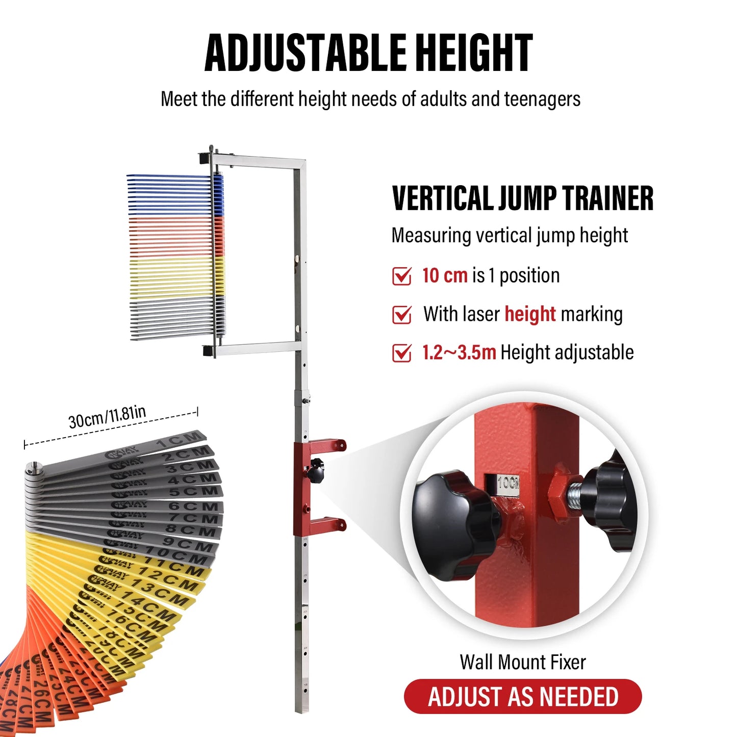 Vertical Jump Tester Wall Mount for Basketball and Volleyball Training