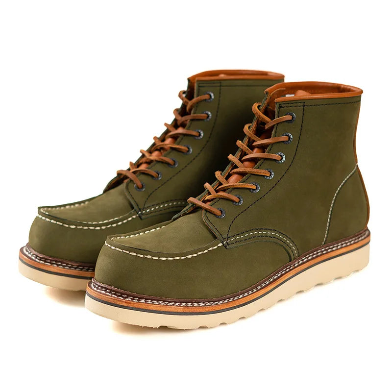 KOWM Waterproof Cowhide Leather Hiking Boots For Outdoor Trekking