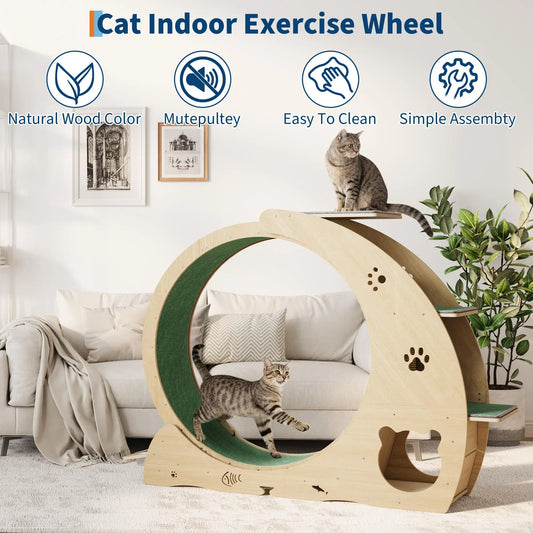 HiMISS Multifunctional Quiet Cat Exercise Wheel Treadmill