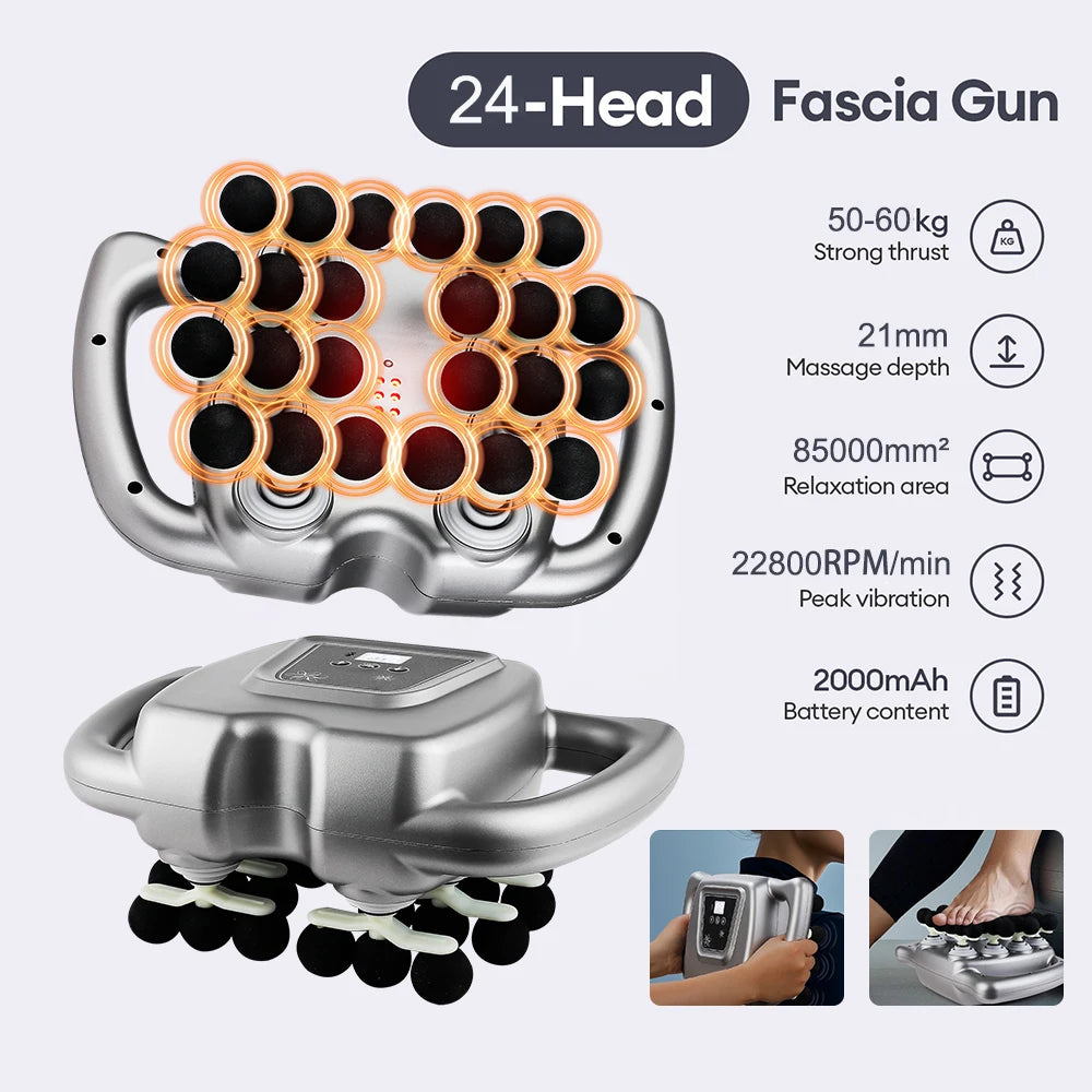 Foreverlily 24 Head Fascia Gun With Nine Modes Massager - Alice's Wellness Hub