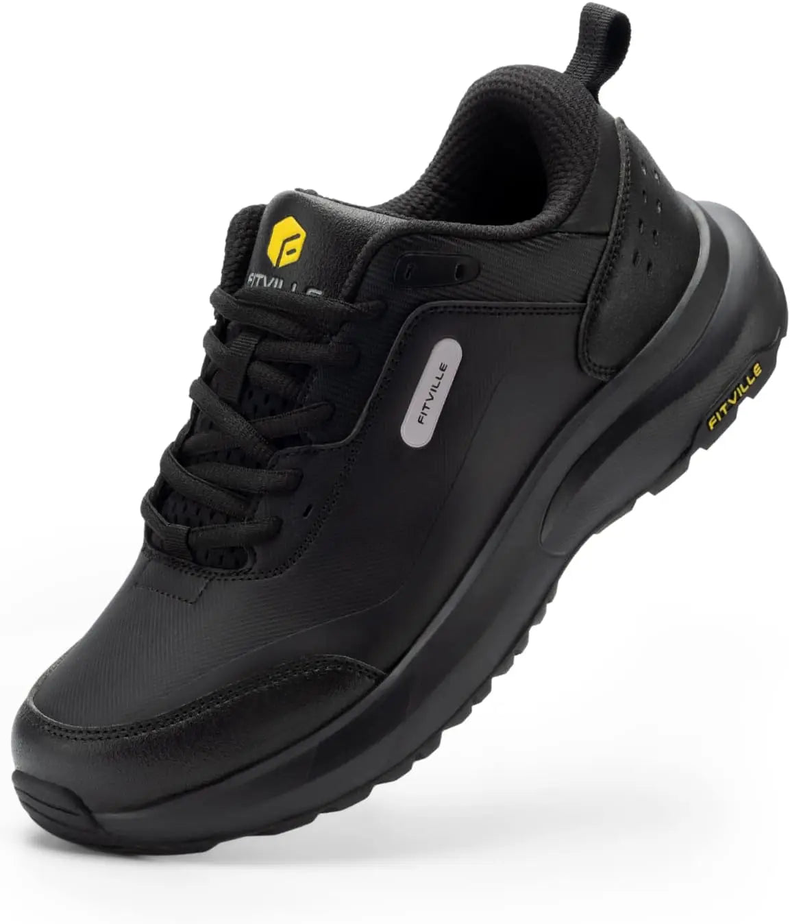 FitVille Men'S Wide Low-Top Hiking & Walking Shoes Waterproof Non-Slip Soft Toe Outdoor Work Footwear With Arch Support, Heel Pain Relief Sneakers For Long Hikes, Trekking, Trails, Wide Feet & All-Day Standing