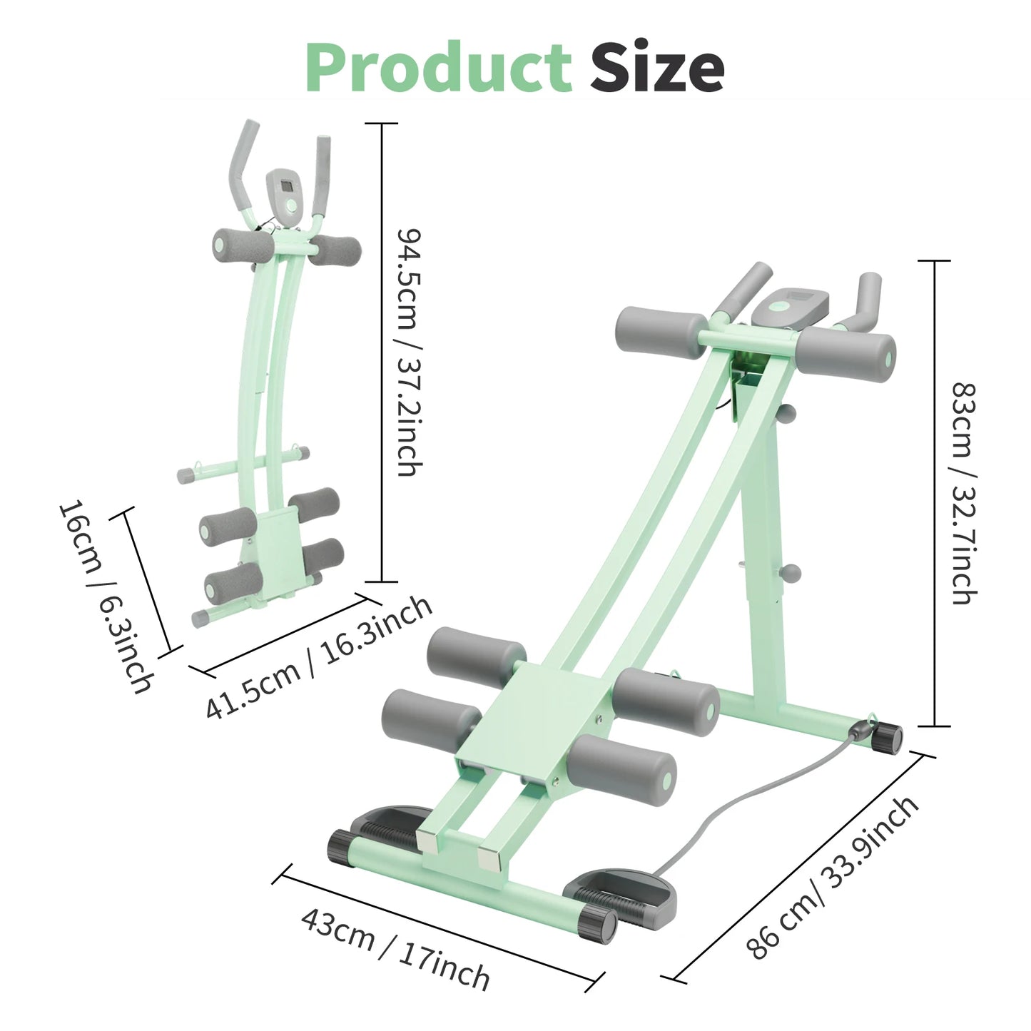 Abdominal Curling Exercise Machine Adjustable Dual Track Foldable Trainer - Alice's Wellness Hub