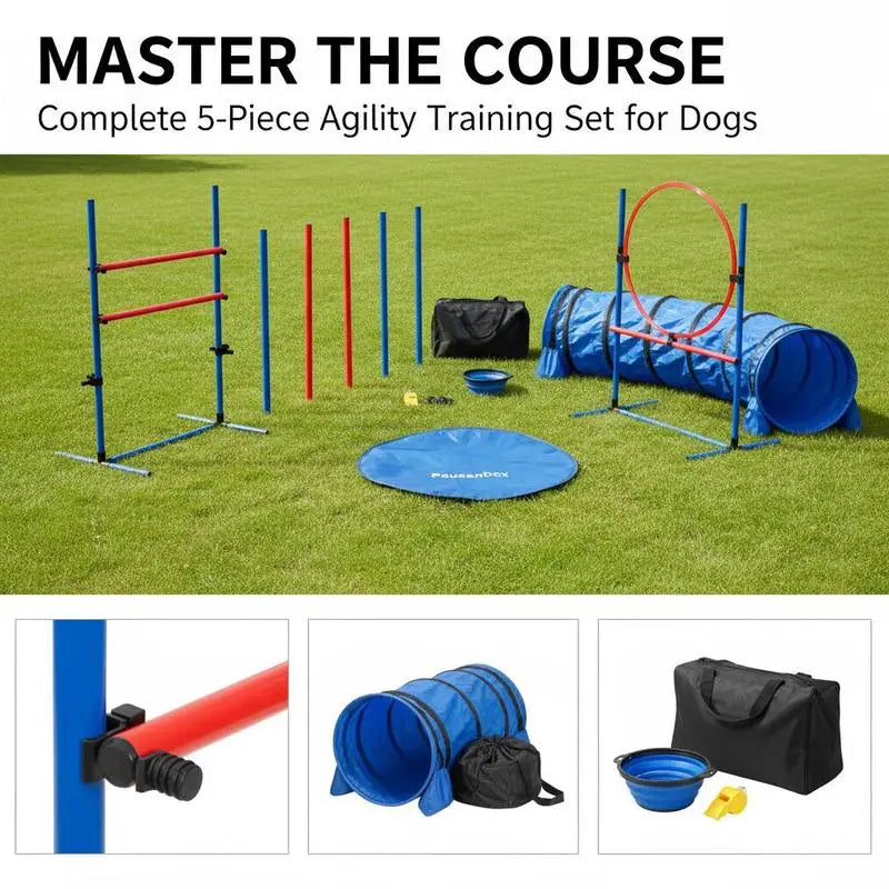 Dog Agility Training Equipment Set With Tunnel Poles