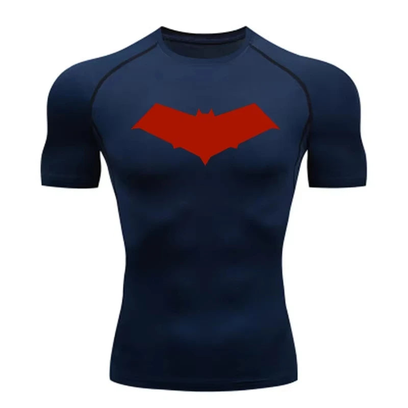 Bat Print Quick Dry Compression Rash Guard Unisex Top