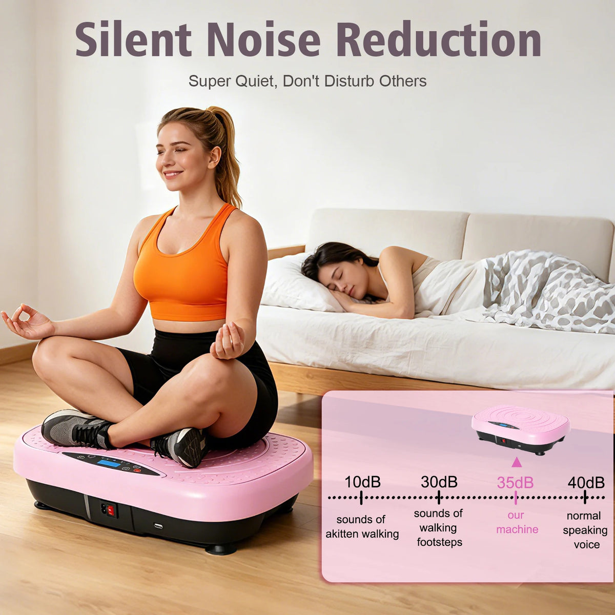 Portable Vibration Plate Exercise Machine With Bluetooth And Resistance Bands