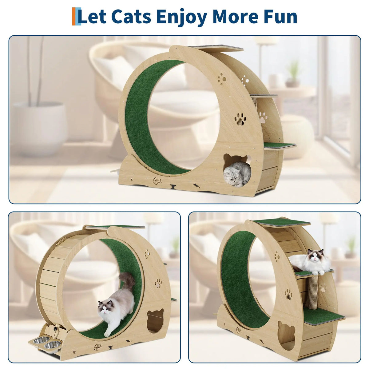 HiMISS Multifunctional Quiet Cat Exercise Wheel Treadmill