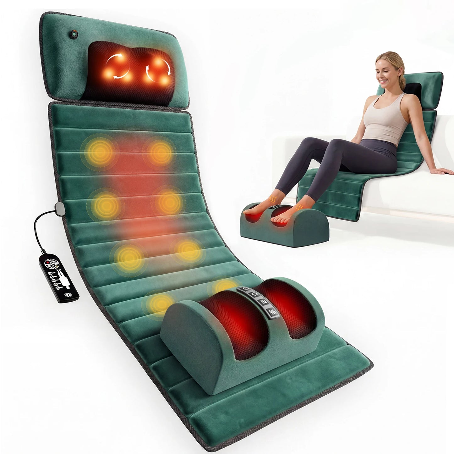 HOMEMASSA Deep Tissue Full Body Massage Mat With 10 Motors