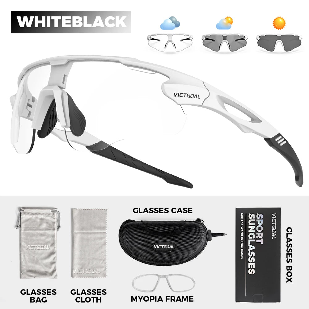 Victgoal Photochromic Cycling Sunglasses UV400 Protection For Men Women