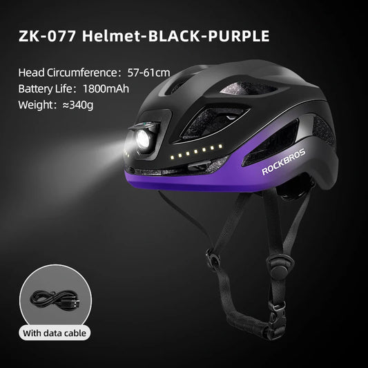 ROCKBROS Cycling Helmet Front Light Type-C Charging LED Safety
