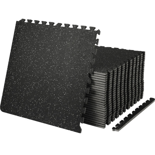 SucceBuy Interlocking Gym Floor Mats EVA Foam Rubber Top Waterproof