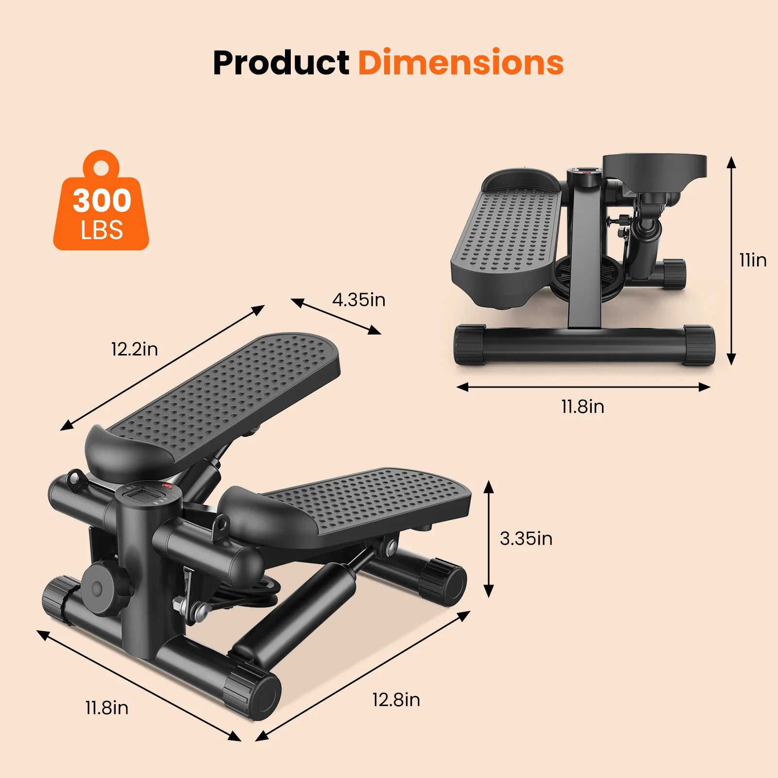 Mini Stepper With Resistance Bands 300 Lbs Capacity - Alice's Wellness Hub
