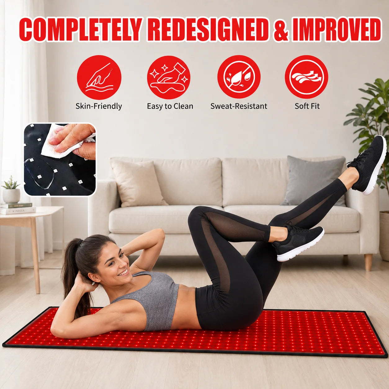 Red Light Therapy Mat 660nm And 850nm Pad With Timer