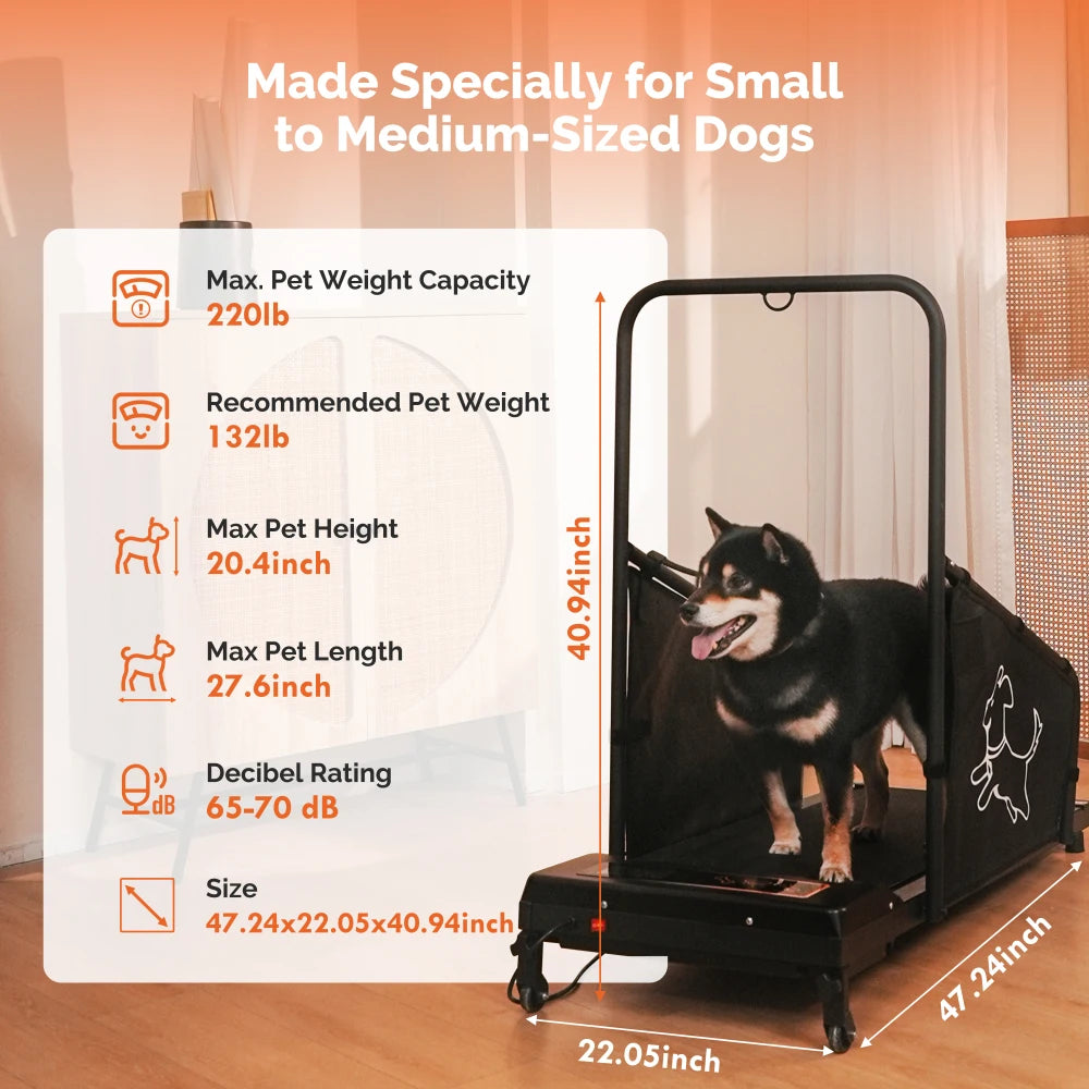 Dog Treadmill for Medium Dogs - Dog Pacer Treadmill for Healthy & Fit Pets - Dog Treadmill Run Walk