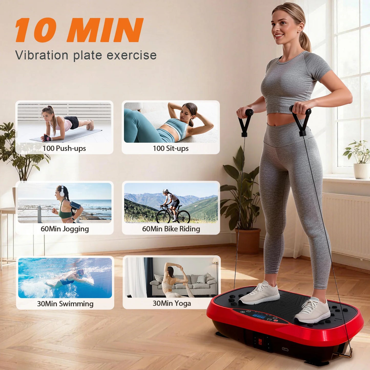 Portable Vibration Plate Exercise Machine Full Body Workout With Bluetooth Bands - Alice's Wellness Hub