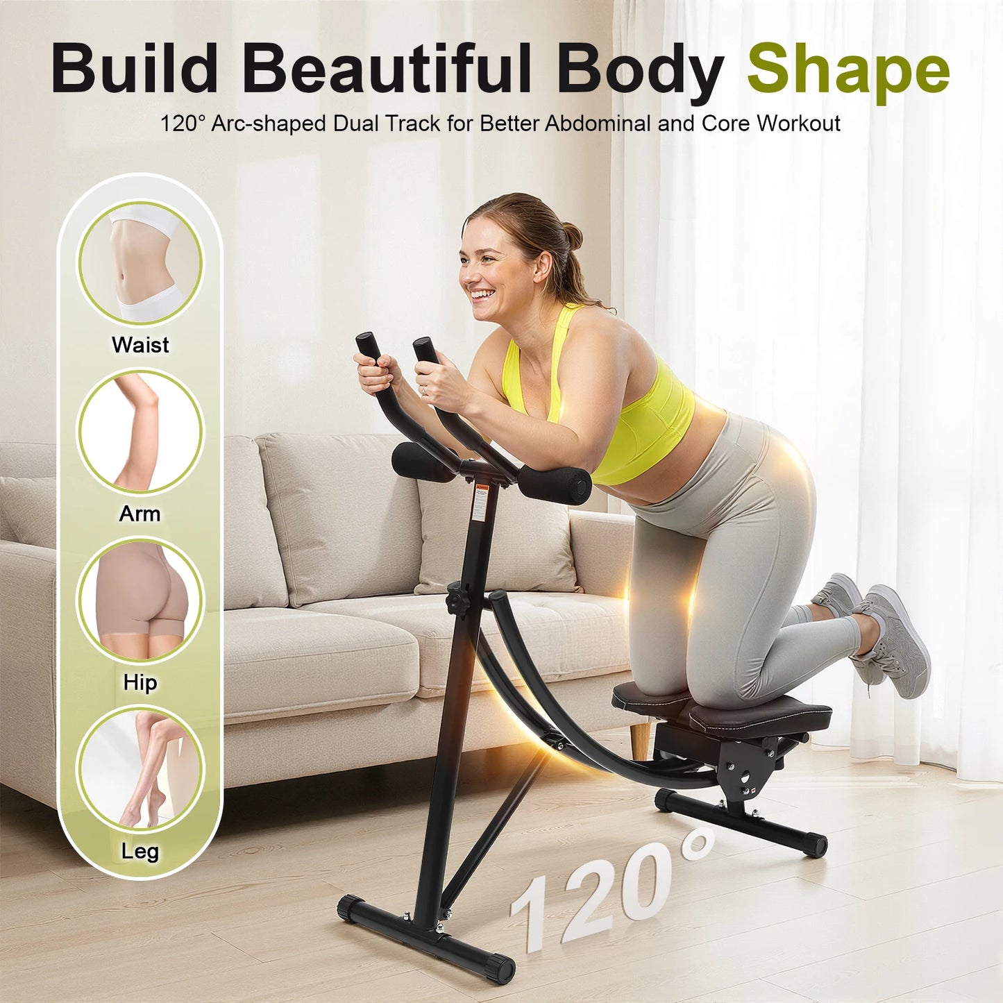 Ab Machine With LED Display, 330 Lb Capacity, Foldable Gym