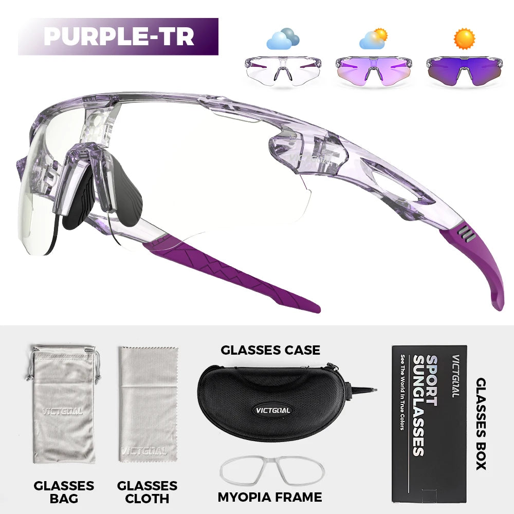 Victgoal Photochromic Cycling Sunglasses UV400 Protection For Men Women