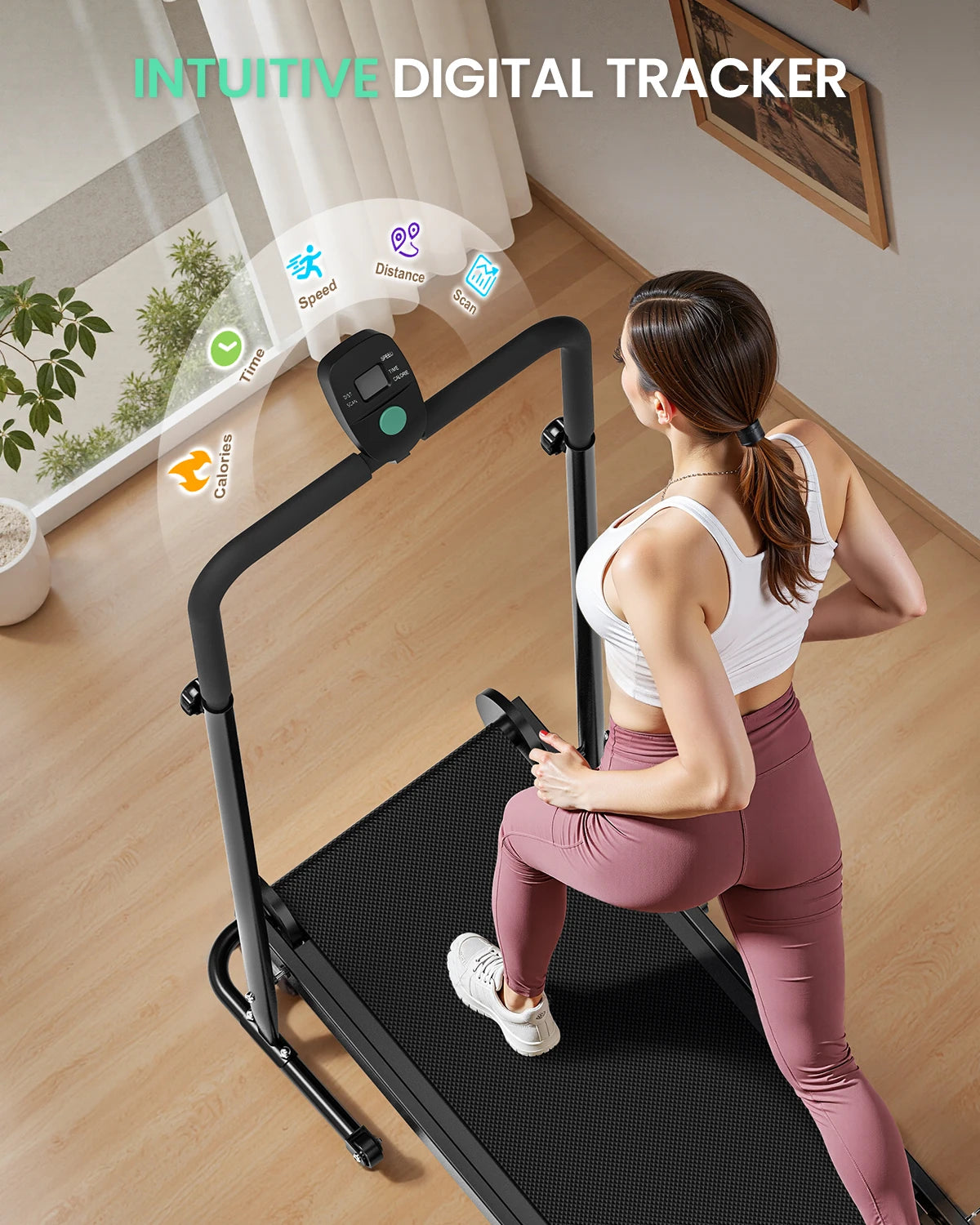 AKLUER Non-Electric Treadmill With Dual Flywheel And LCD Monitor - Alice's Wellness Hub