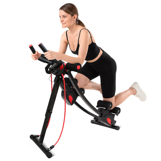 Abdominal Curling Exercise Machine Adjustable Dual Track Foldable Trainer - Alice's Wellness Hub
