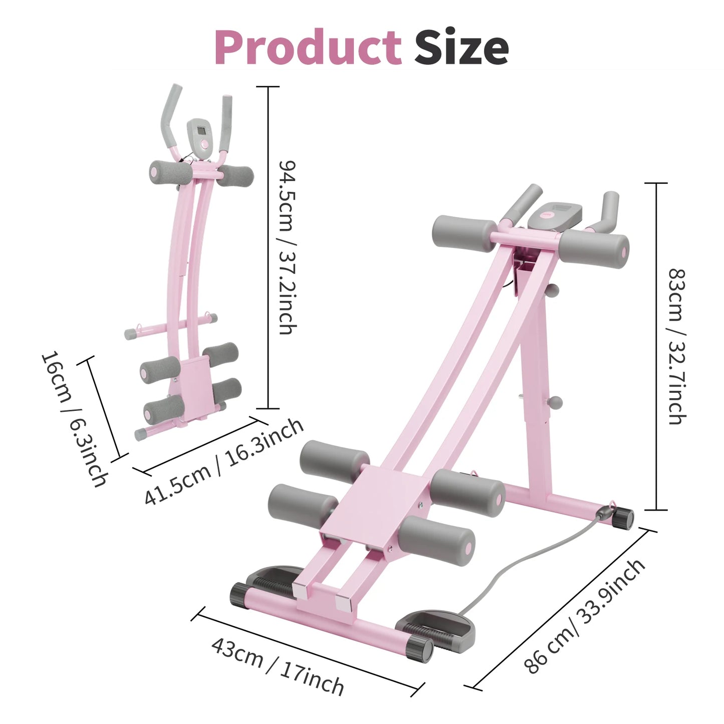 Abdominal Curling Exercise Machine Adjustable Dual Track Foldable Trainer - Alice's Wellness Hub