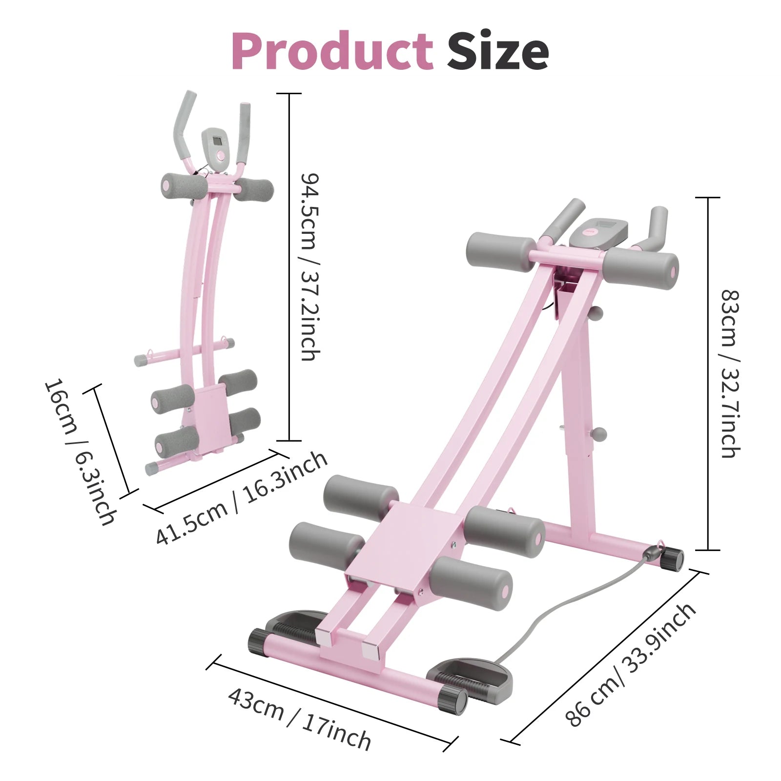 Abdominal Curling Exercise Machine Adjustable Dual Track Foldable Trainer - Alice's Wellness Hub