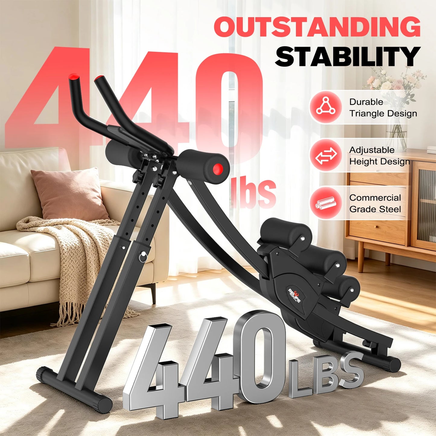 Relife Sports Dual Split Track Ab Machine For Home Fitness - Alice's Wellness Hub