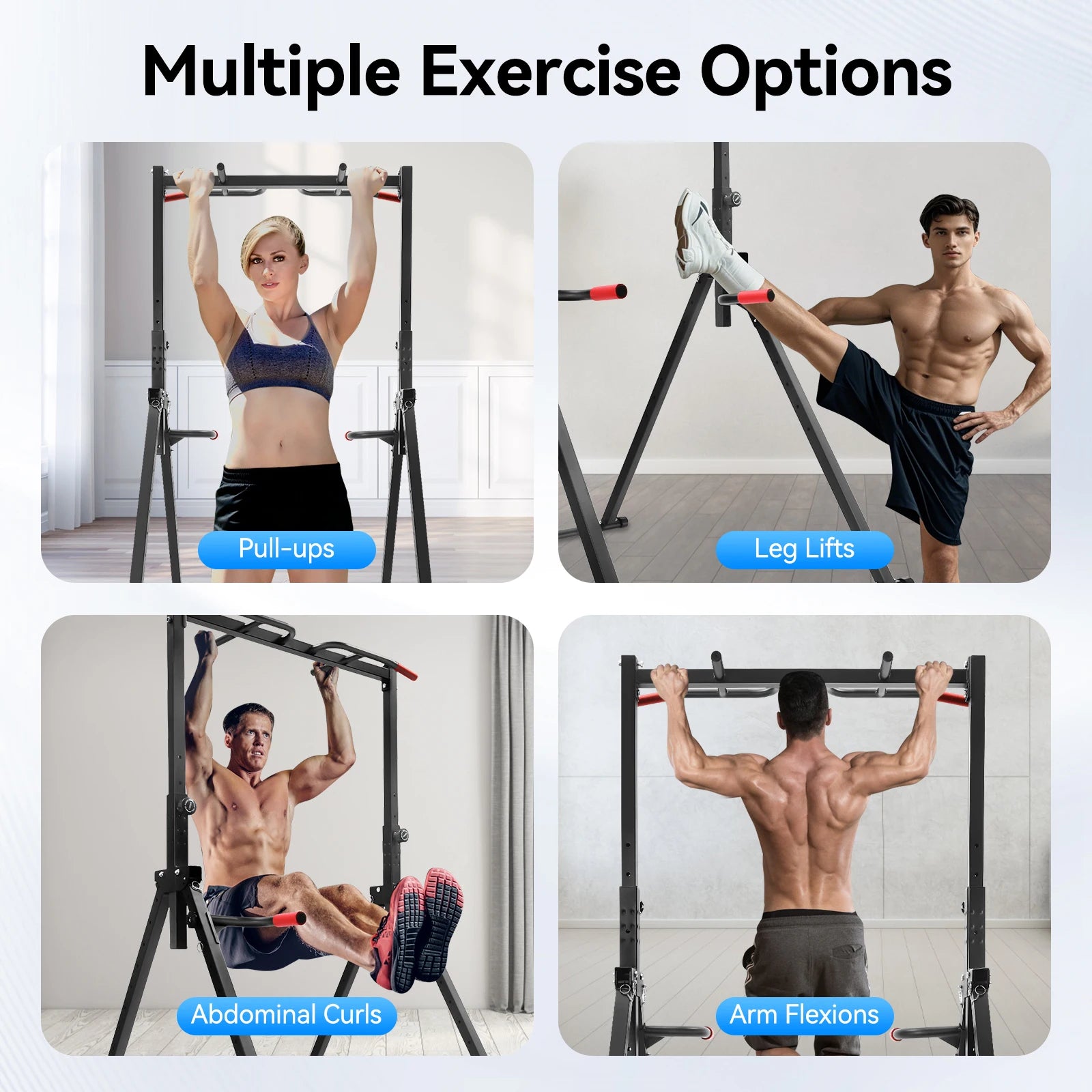 Foldable Adjustable Pull Up Bar For Home Gym 200kg Capacity - Alice's Wellness Hub