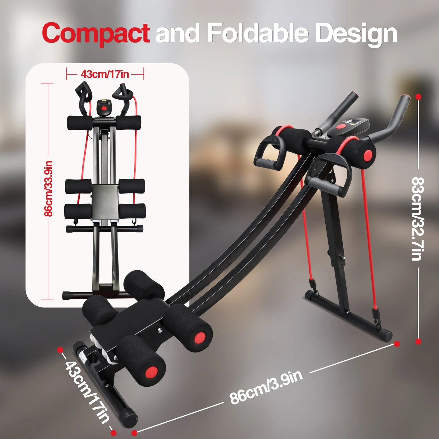 Abdominal Curling Exercise Machine Adjustable Dual Track Foldable Trainer - Alice's Wellness Hub