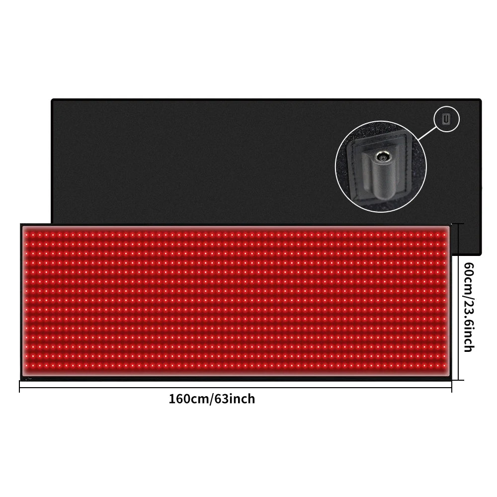 Red Light Mat Full Body 63" x 23.6" 945pcs LEDs 660nm and 850nm Red Light Blanket Whole Body LED Light Relax Pad