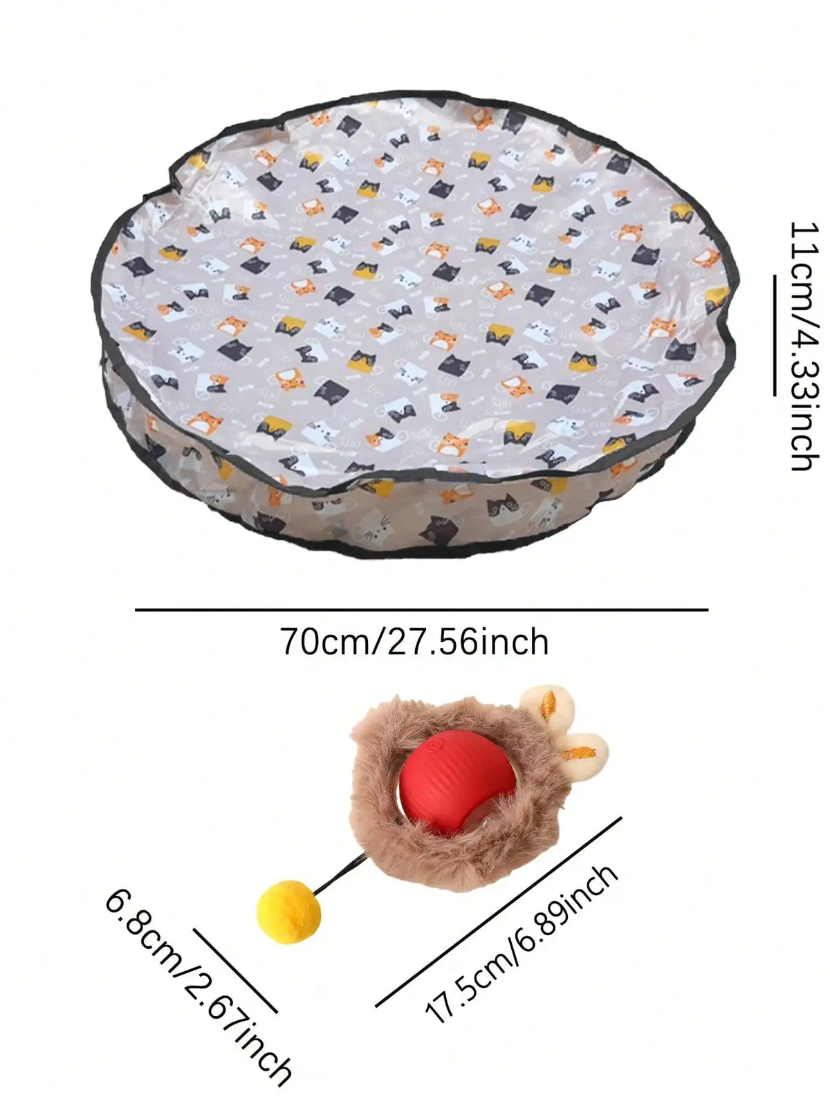 Rechargeable Electric Cat Hunting Toy Ball With Led Lights