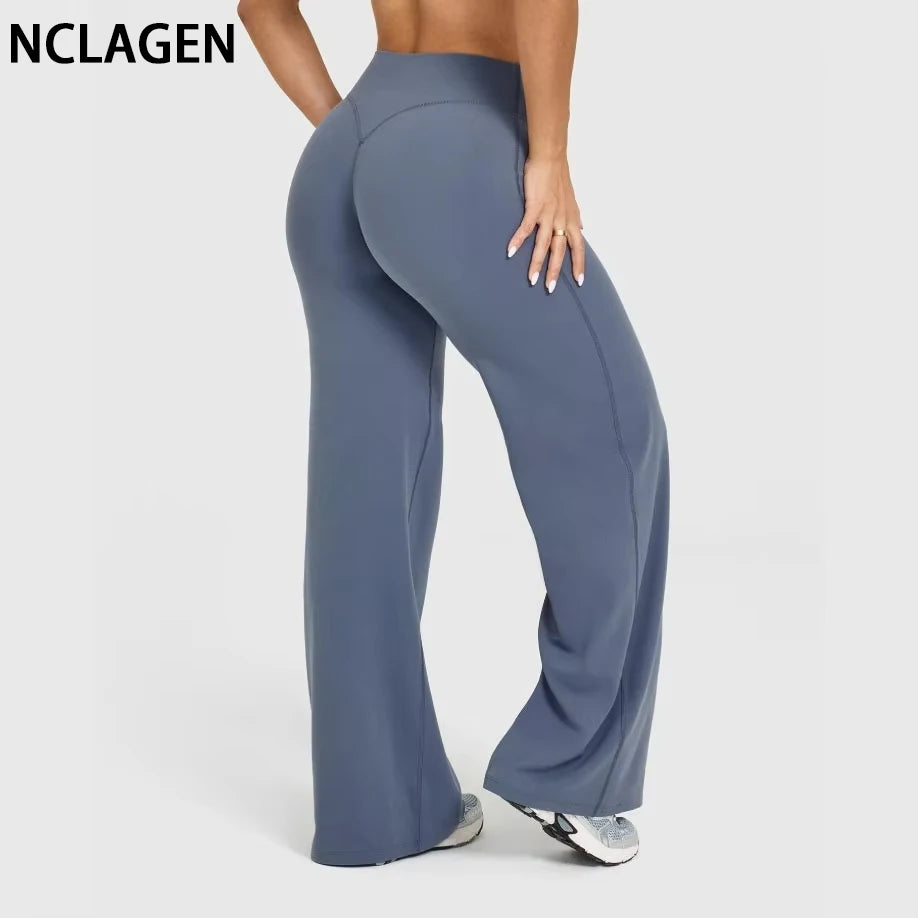 NCLAGEN SoftMotion Straight Leg Bottoms Womens Mid Waist Yoga Pants