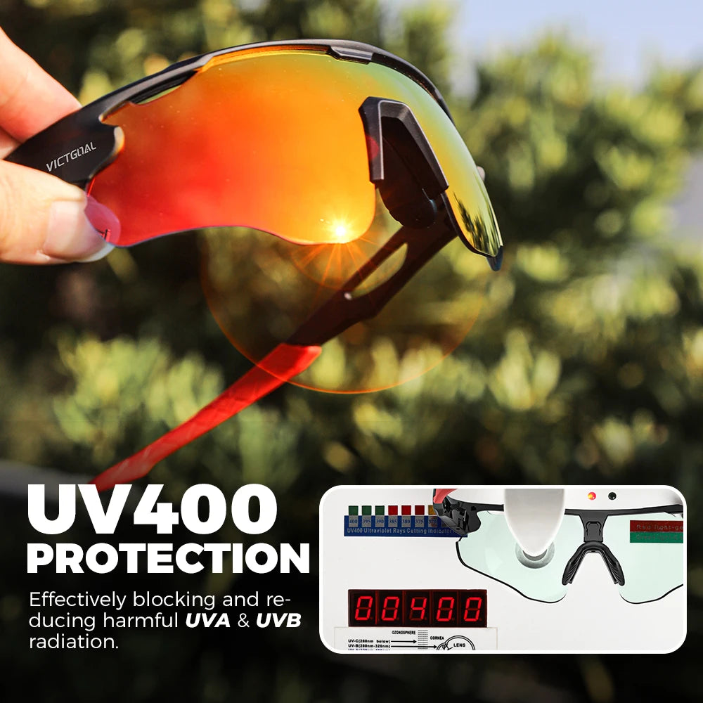 Victgoal Photochromic Cycling Sunglasses UV400 Protection For Men Women