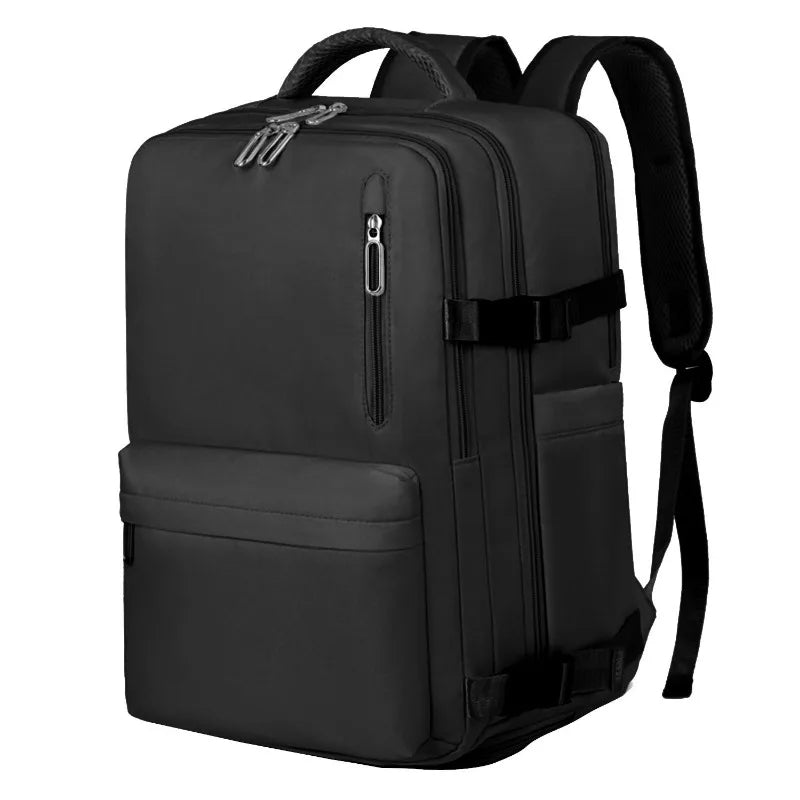 Travel Backpack for Men Women, 15.6 Inch Laptop Backpack with USB Charging Hole, College Bookbag, Large Capacity Black Computer Backpacks for Work,Daily Commute, Airplane Travel & School
