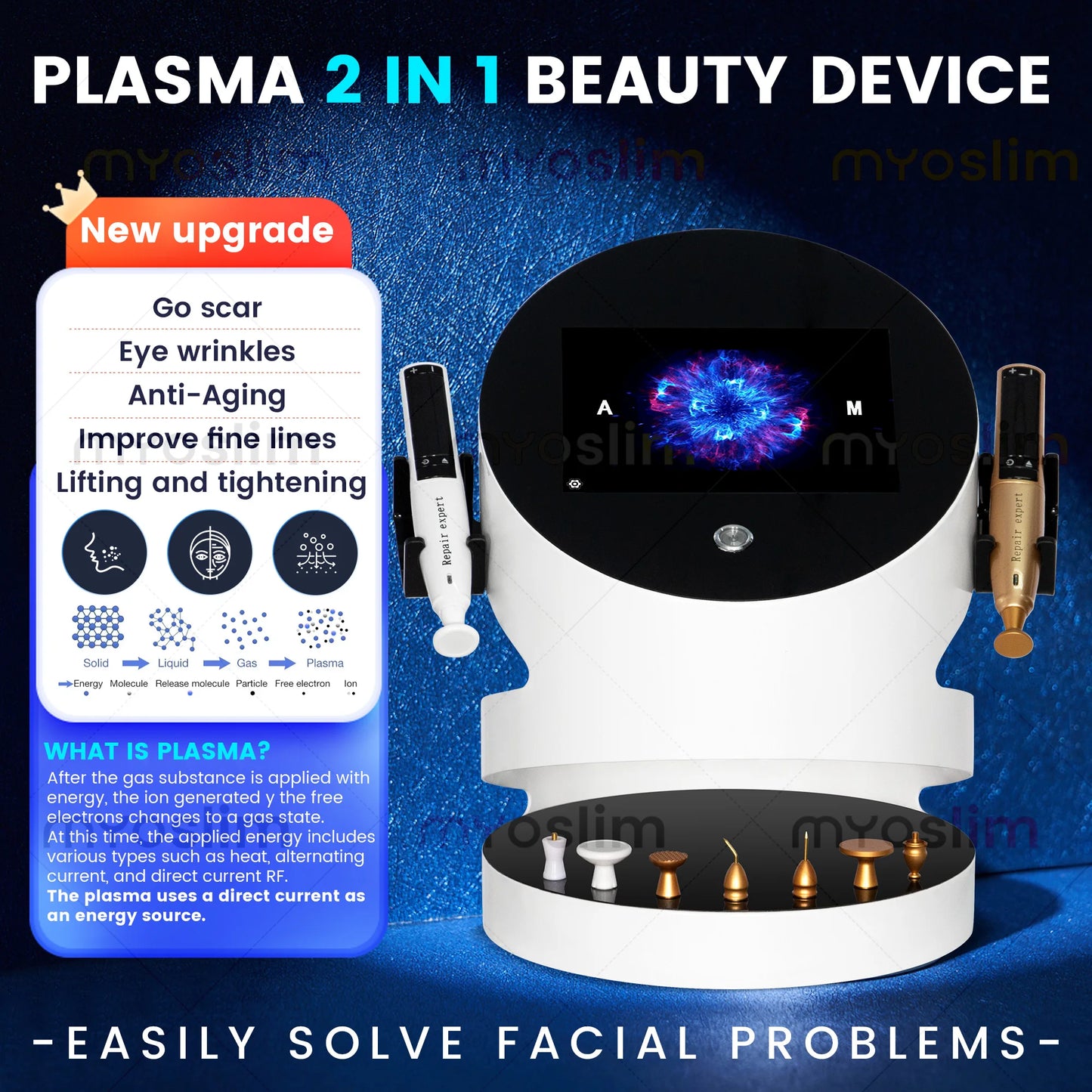 MYOSLIM Ozone Plasma Facial Treatment Machine For Anti Aging Skin Lifting