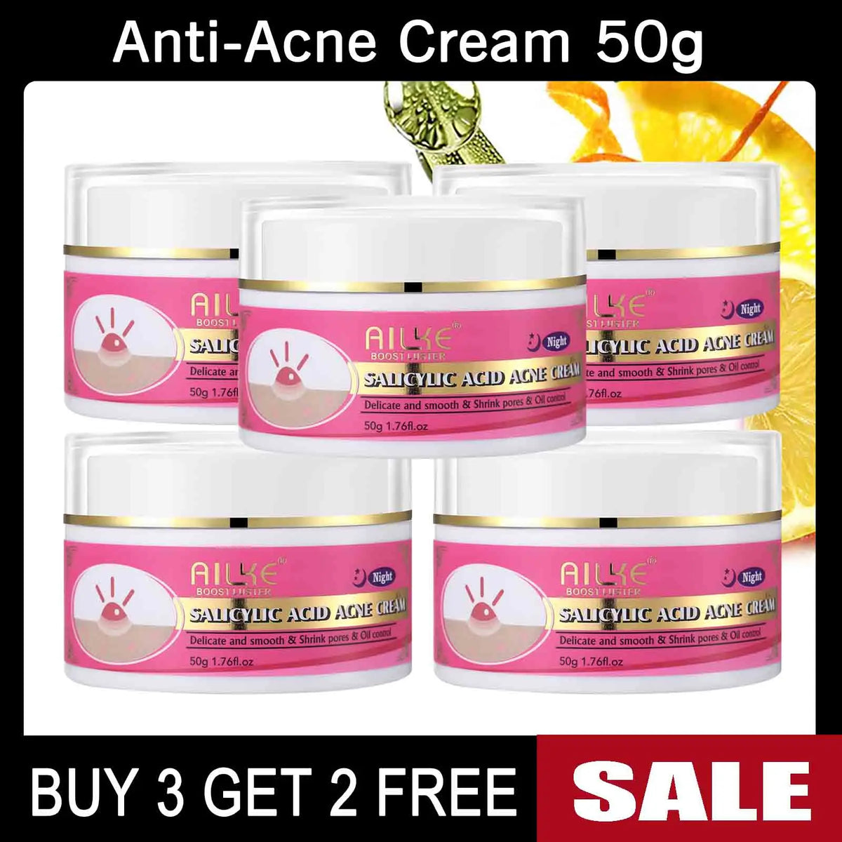 AILKE Natural Brightening Cream Set Moisturizing Whitening Facial Skincare Organic