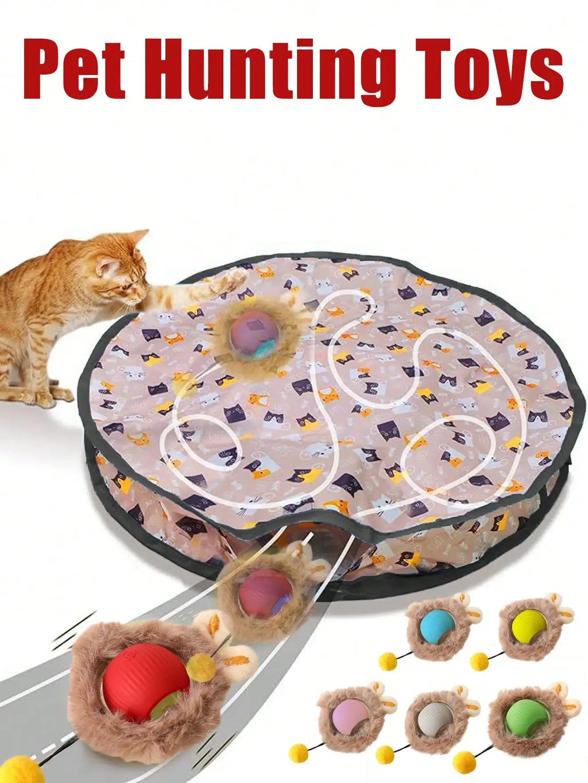 Rechargeable Electric Cat Hunting Toy Ball With Led Lights