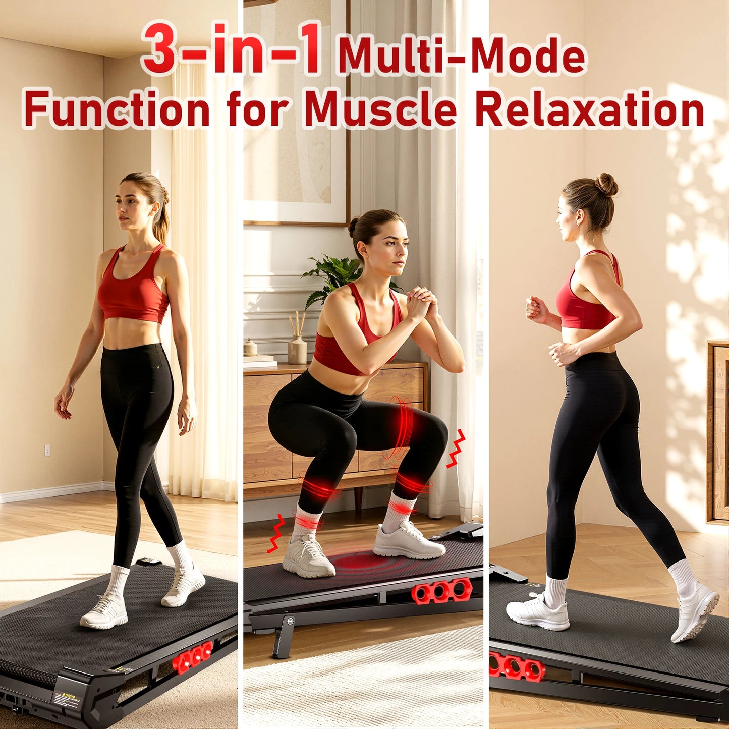 AKLUER Under Desk Vibration Walking Pad 3 In 1 Treadmill