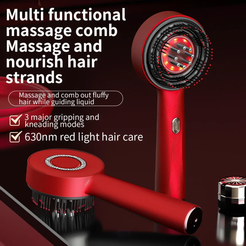 PastSky Electric Vibration Massage Comb With Red Light Hair Growth