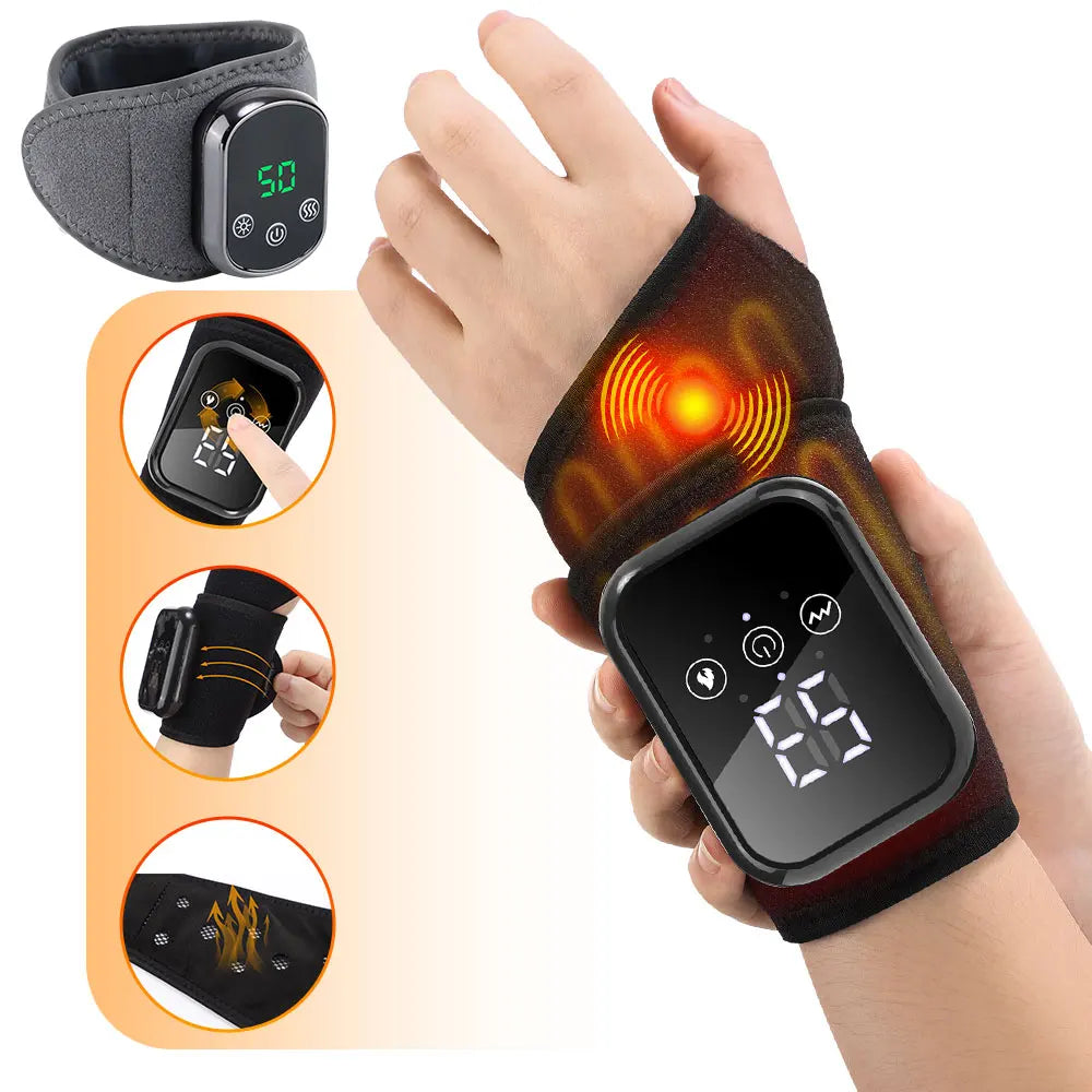 Agdoad Electric Heating Wrist Massager With Vibration For Carpal Tunnel Relief