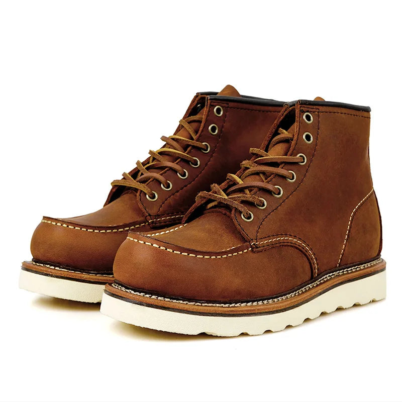 KOWM Waterproof Cowhide Leather Hiking Boots For Outdoor Trekking