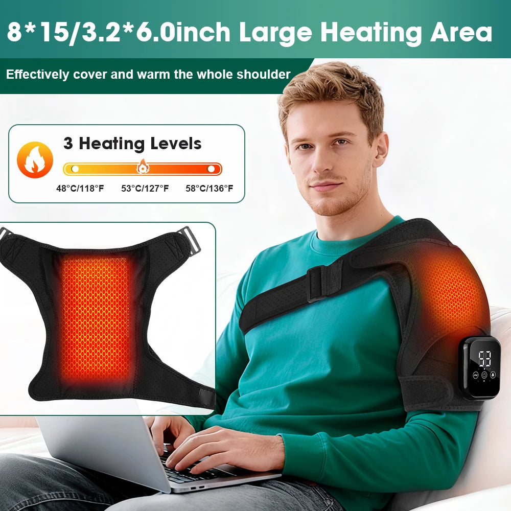 Hailicare Electric Heating Shoulder Brace With Vibration Massage