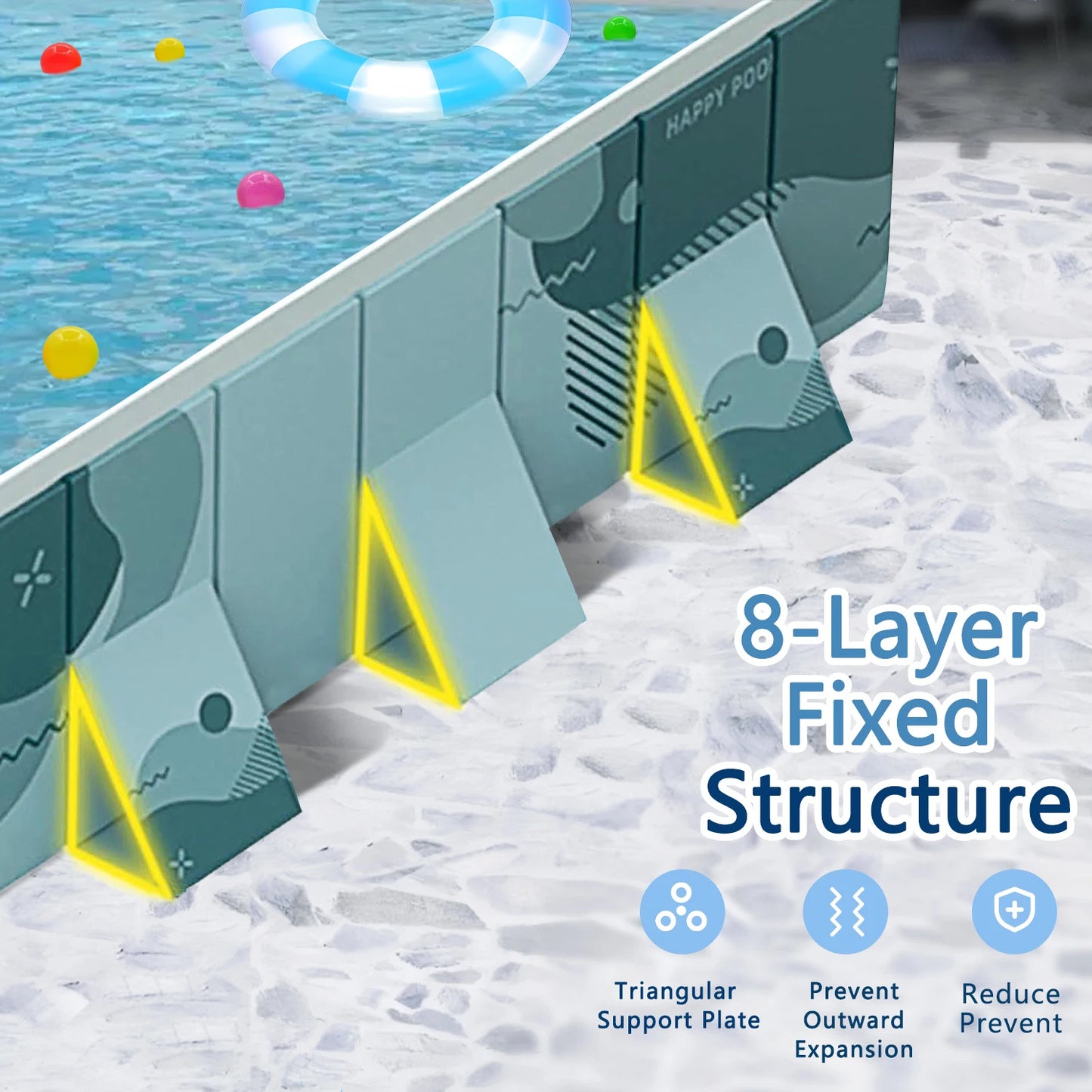 Foldable Inflation Free Family Swimming Pool PVC Portable Backyard